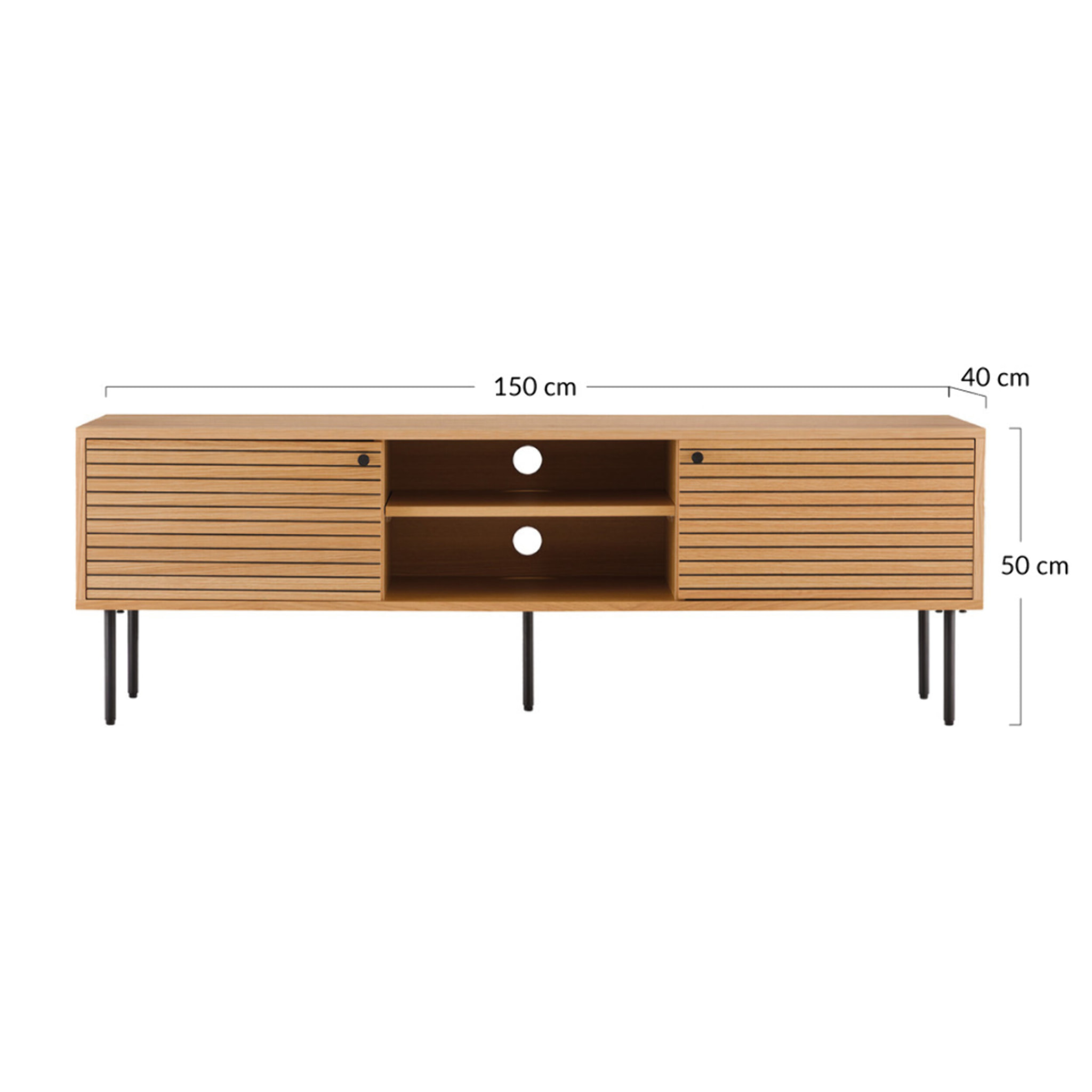 Tolga - meuble tv - chêne - 150 cm - Bois