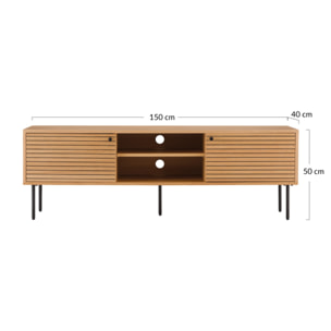 Tolga - meuble tv - chêne - 150 cm - Bois