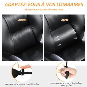 Fauteuil bureau manager inclinable repose-pieds rétractable noir