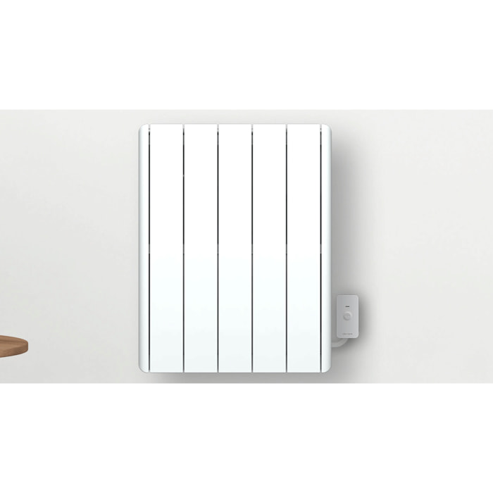 Radiateur électrique LCD fonte blanc 1000W Connecté