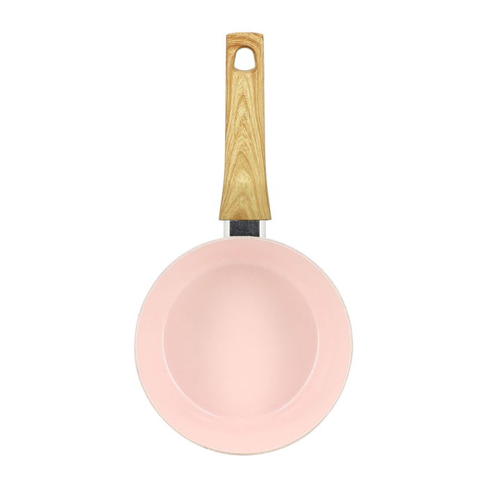 Casserole 18cm avec revêtement céramique rose - tous feux COLORAMA