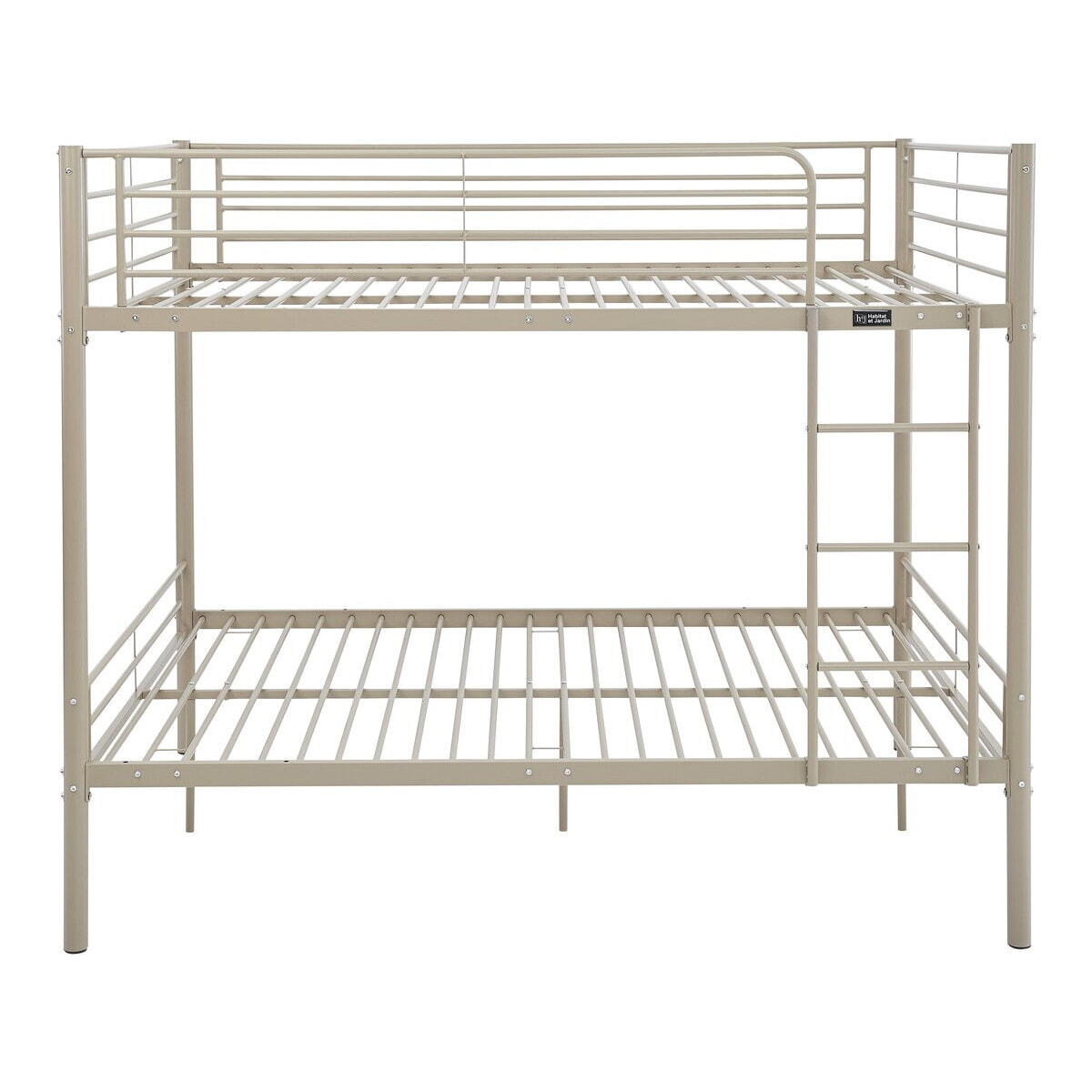 Lit double superposé avec sommier inclus "Adam" - 140 x 190 cm - Taupe