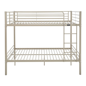 Lit double superposé avec sommier inclus "Adam" - 140 x 190 cm - Taupe