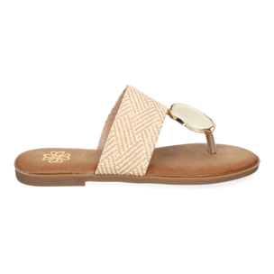 Sandalia Planas de Esclava para Mujer, Comodas y Elegantes, Diseño Moderno con Adornos