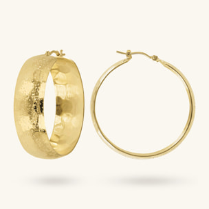 Orecchini a Cerchio Grandi Superficie Lavorata Diametro 3.4cm