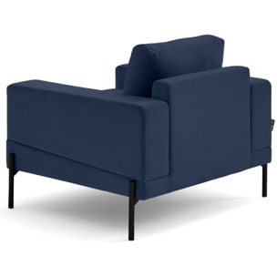 Isaure - fauteuil en velours - Bleu marine