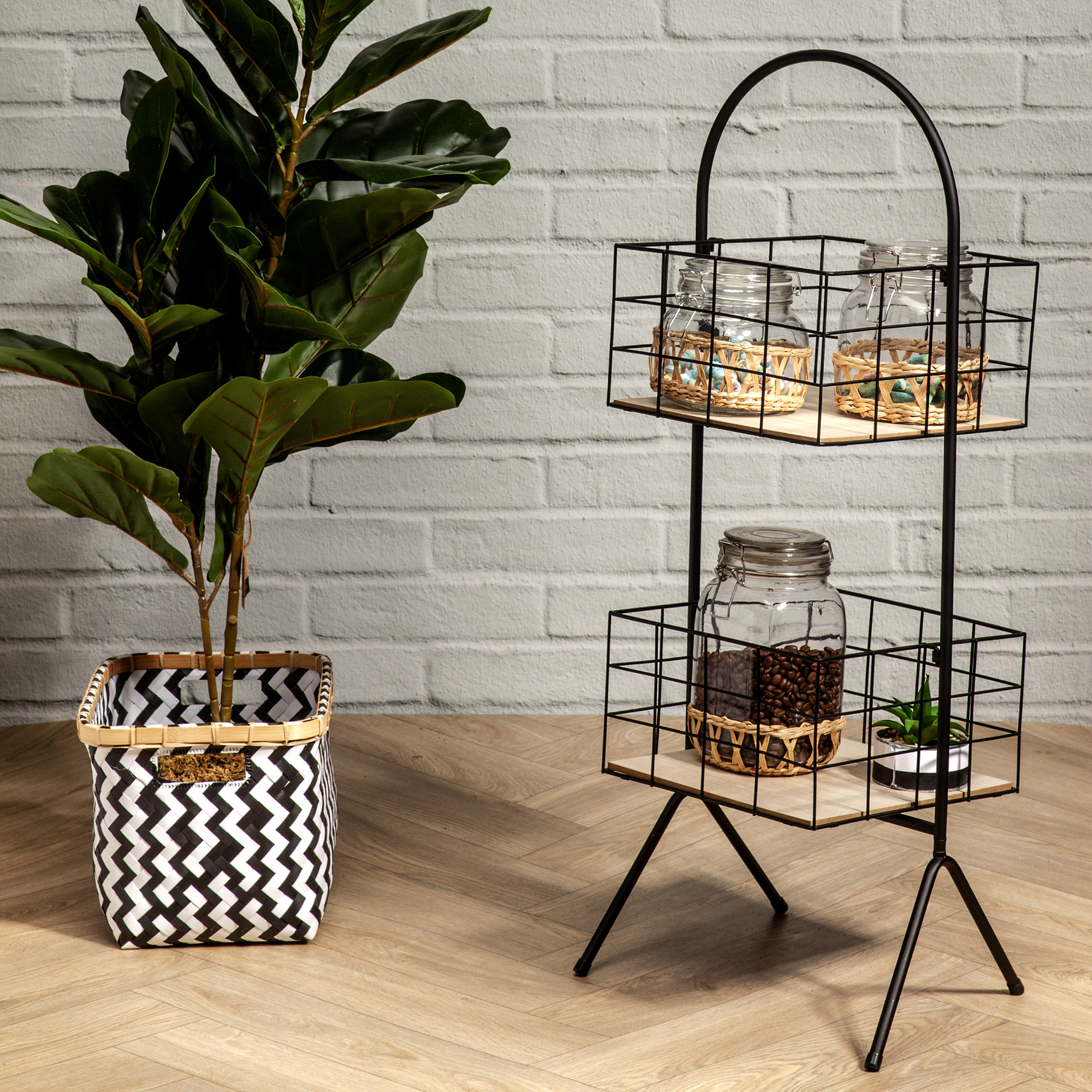 Desserte De Rangement Filaire 2 Paniers H80cm