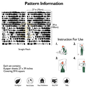 Carta da Parati Moderna Bianca e Nera in Stile Scandinavo