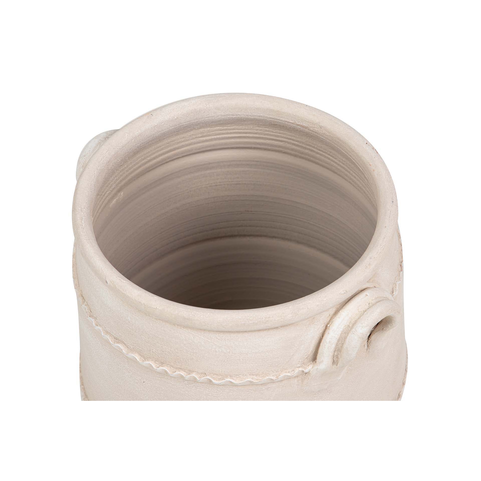 Florero Ceramica Beige 35x35x43 Cm