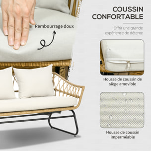 Salon de jardin 4 pièces – Design élégant – Plateau en verre