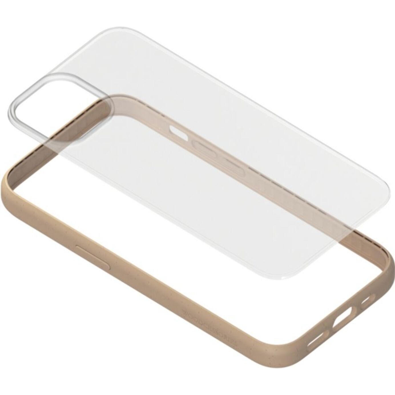 Coque bumper WOODCESSORIES iPhone 14 transparent Taupe