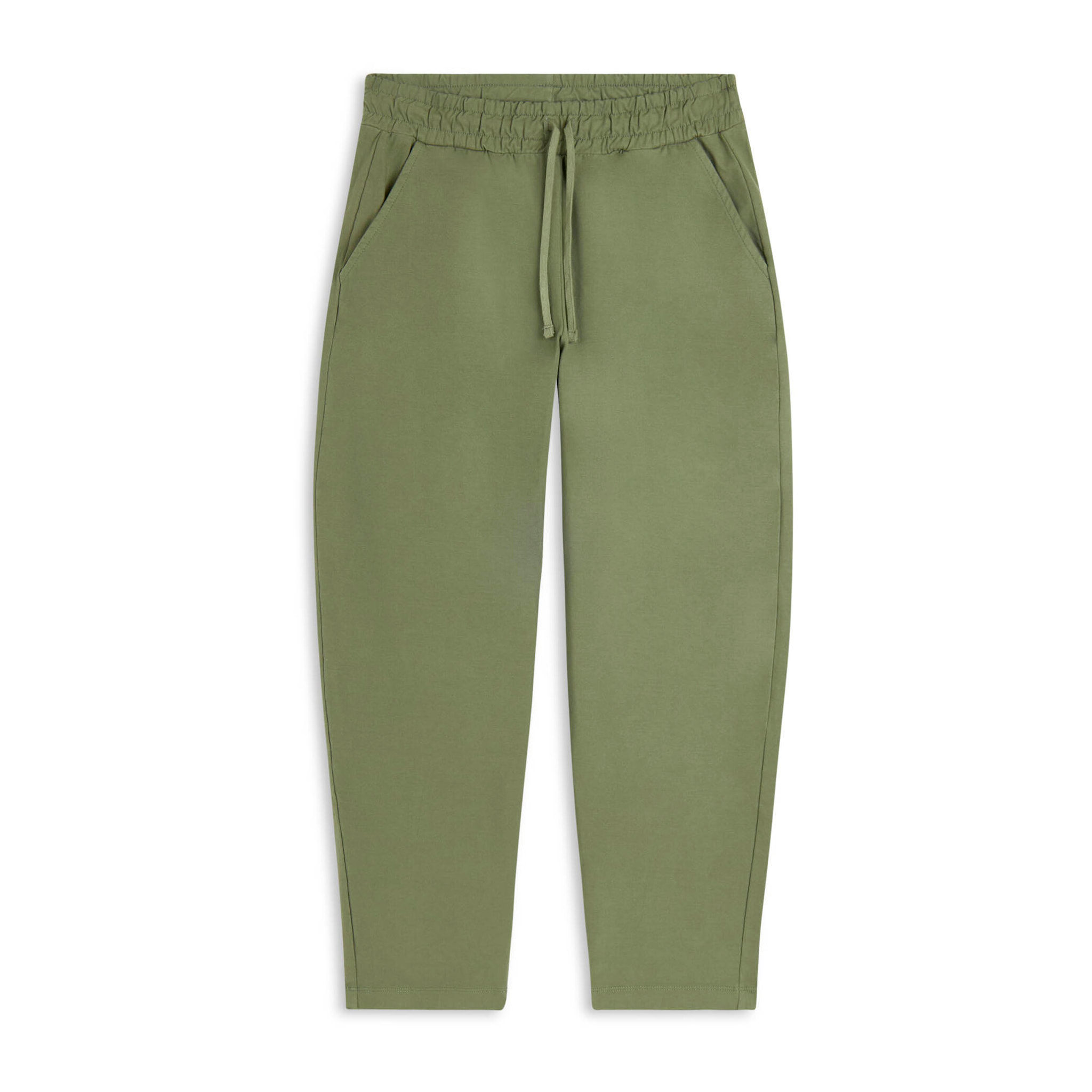 Pantaloni cropped in felpa di cotone tinto effetto vintage