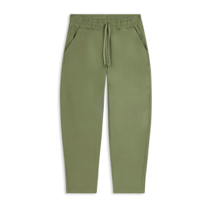 Pantaloni cropped in felpa di cotone tinto effetto vintage