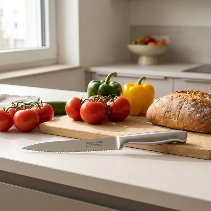 Couteau de cuisine professionnel 24 cm lame crantée Nirosta Star