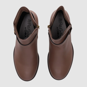 Botines de Piel - Taupe - Tacón: 5 cm