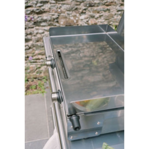 Plancha électrique KRAMPOUZ Club inox 2 brûleurs à poser, 65.5x39.5 cm
