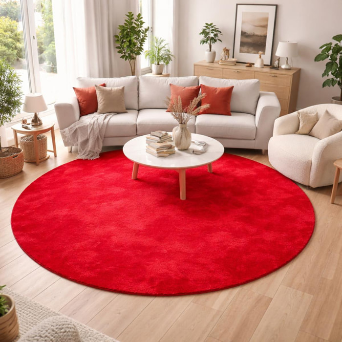 Tapis salon MITA, soft et soyeux, tapis uni à l'aspect Shaggy