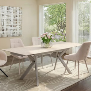 Table à rallonges Xenia Travertino 200x80cm Kare Design