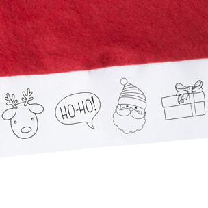 RUPLER Cappello da Babbo Natale per bambini. Striscia frontale per decorare, include 5 pastelli.