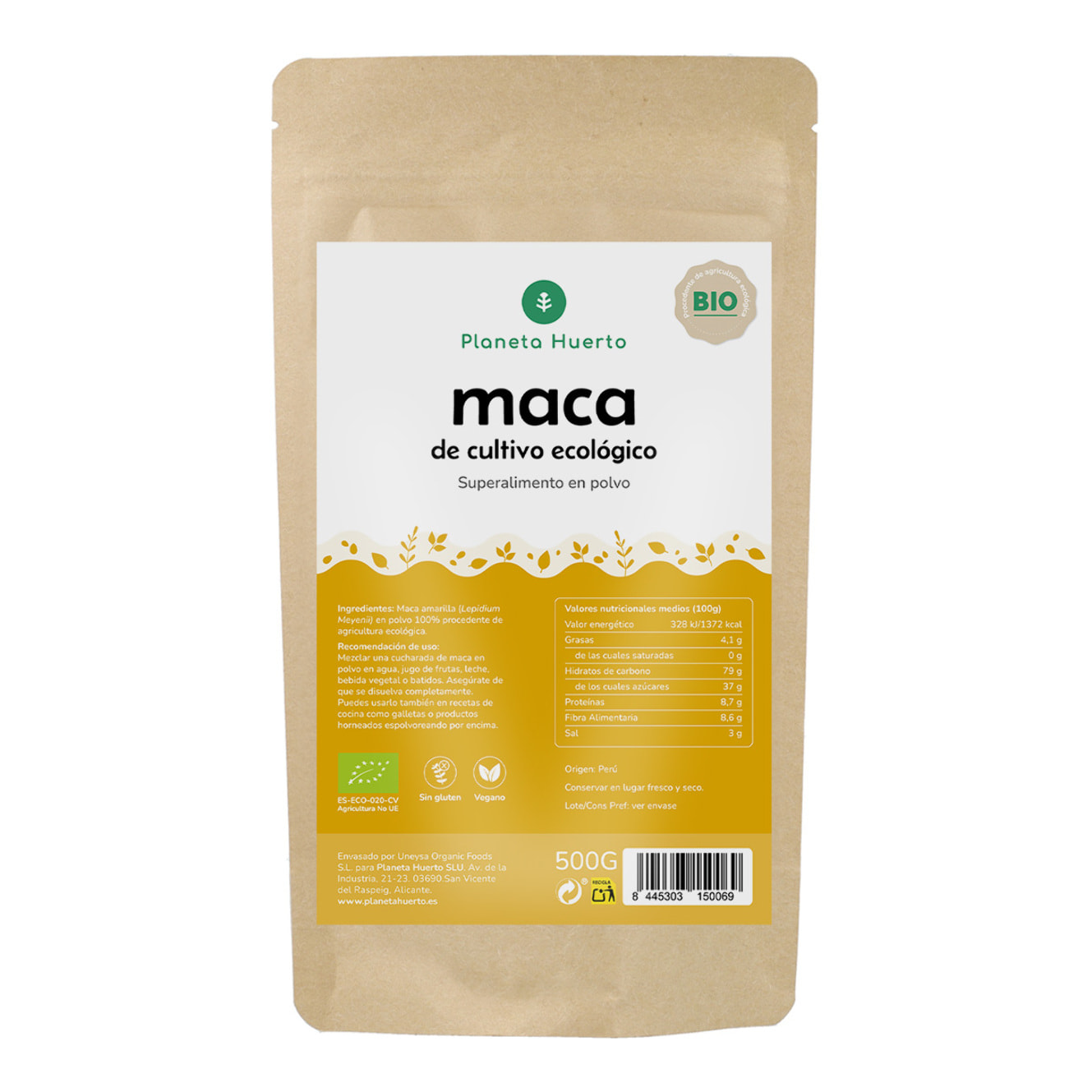 PLANETA HUERTO | Maca Negra BIO  150 Cápsulas - Potente Estimulante para Energía y Salud Hormonal