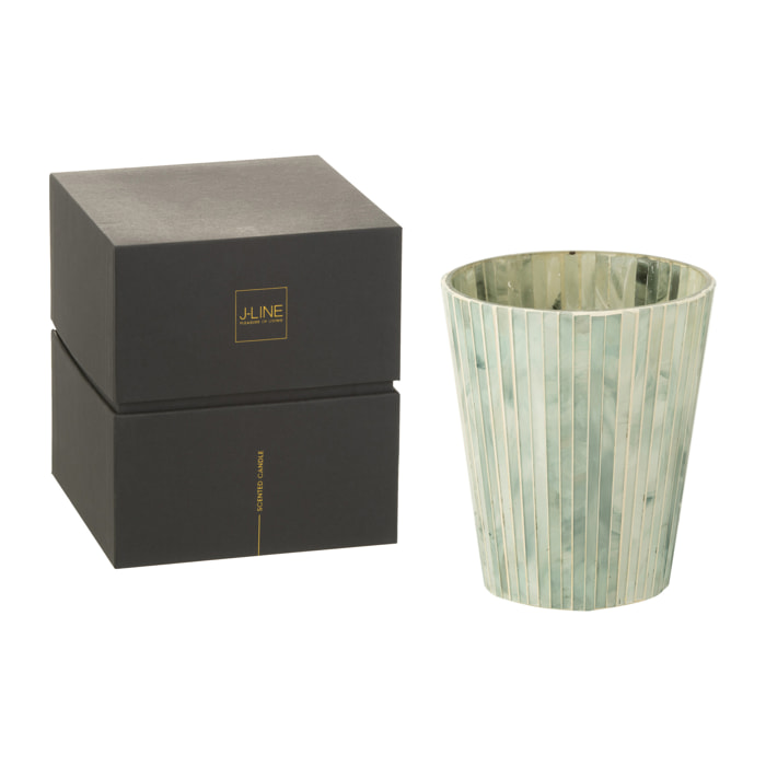 J-Line bougie parfumée Noa - Seaside Bliss - verre - bleu clair - large - 75H