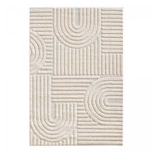 Tapis salon au motif géométrique en relief, moderne et élégant, MANON