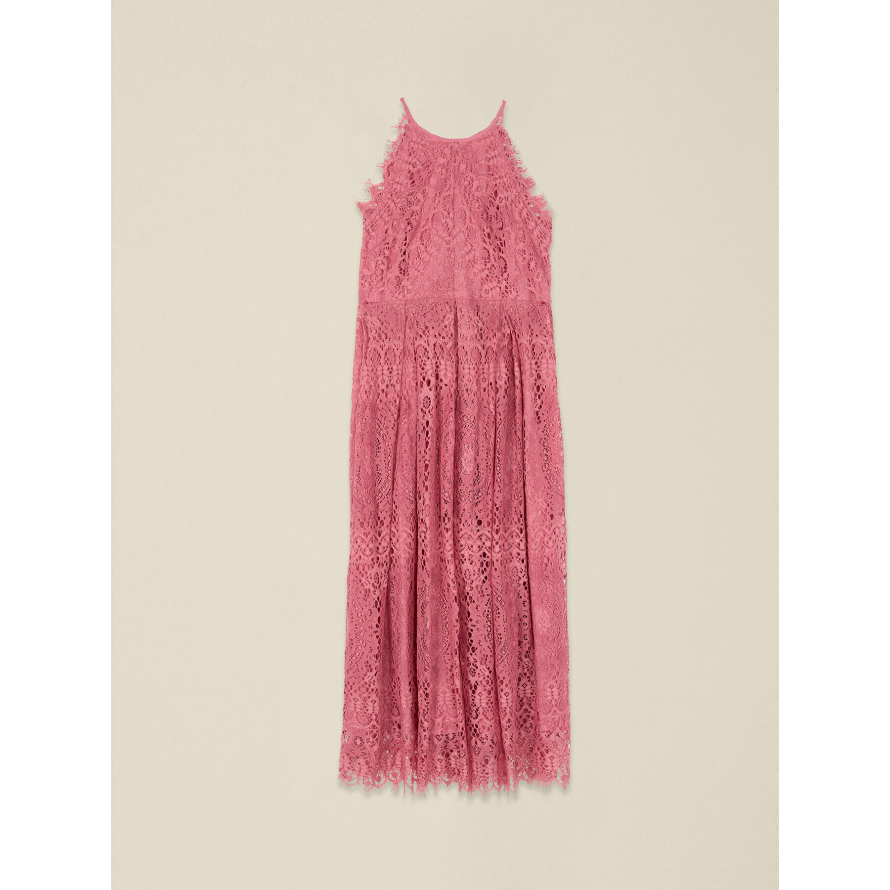 Oltre - Vestido flare midi de encaje - Rosa