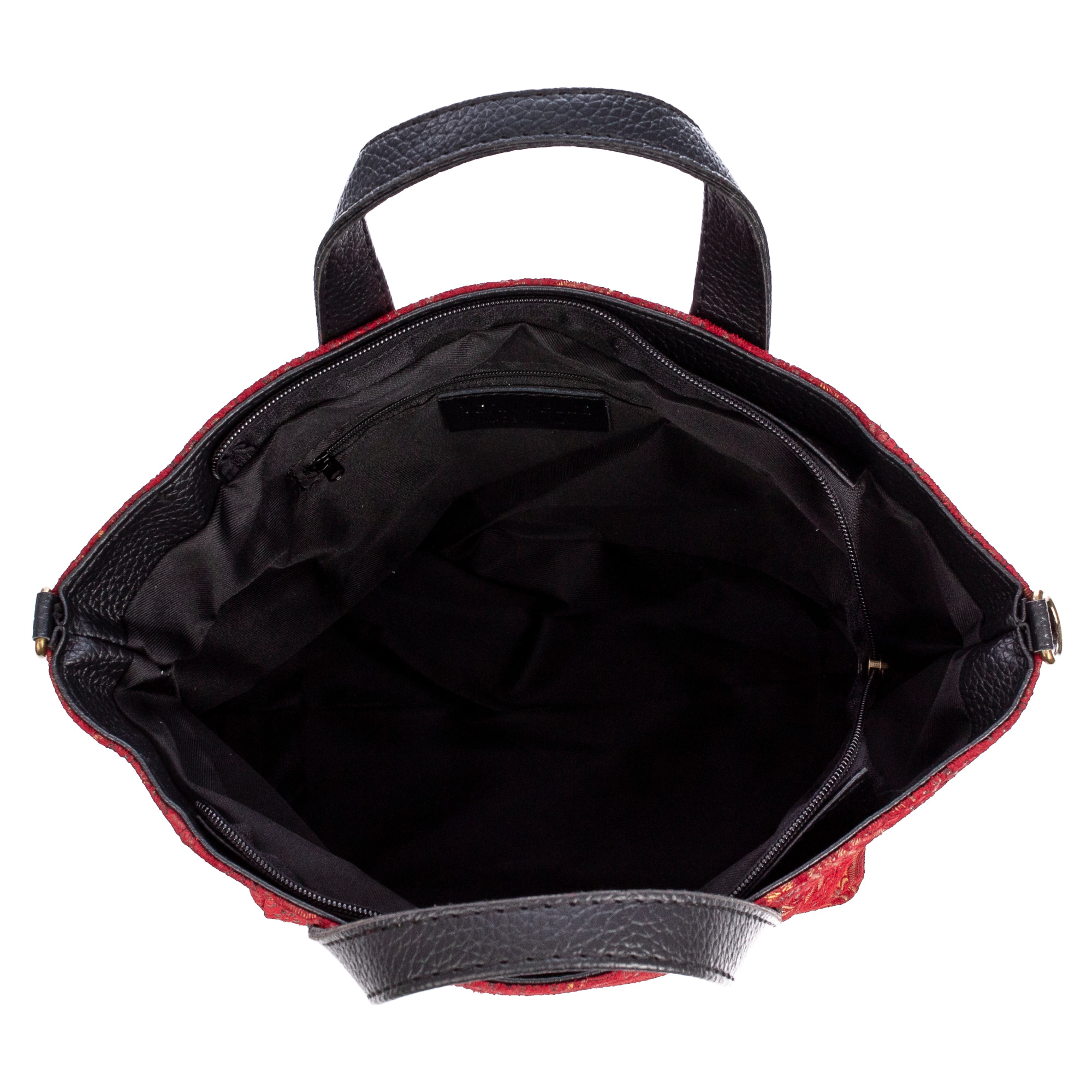 Cassandra borsa tote donna. Pelle scamosciata autentica stampa arabesca.