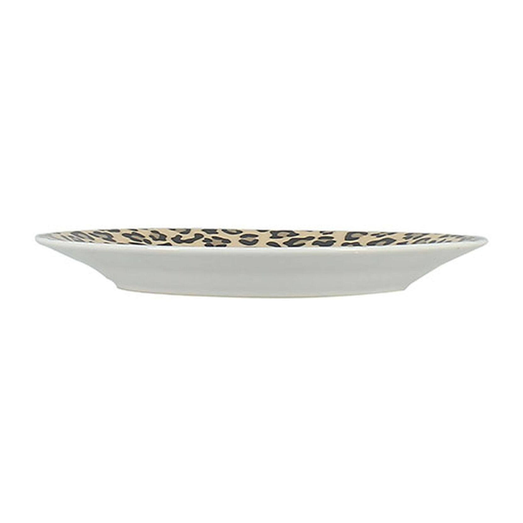 Lot de 6 assiettes à dessert léopard 20cm en porcelaine beige LEOPARD