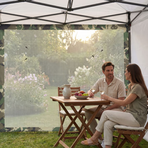 Telo Zanzariera Laterale per Gazebo da Giardino 300x200 cm in PVC Camouflage