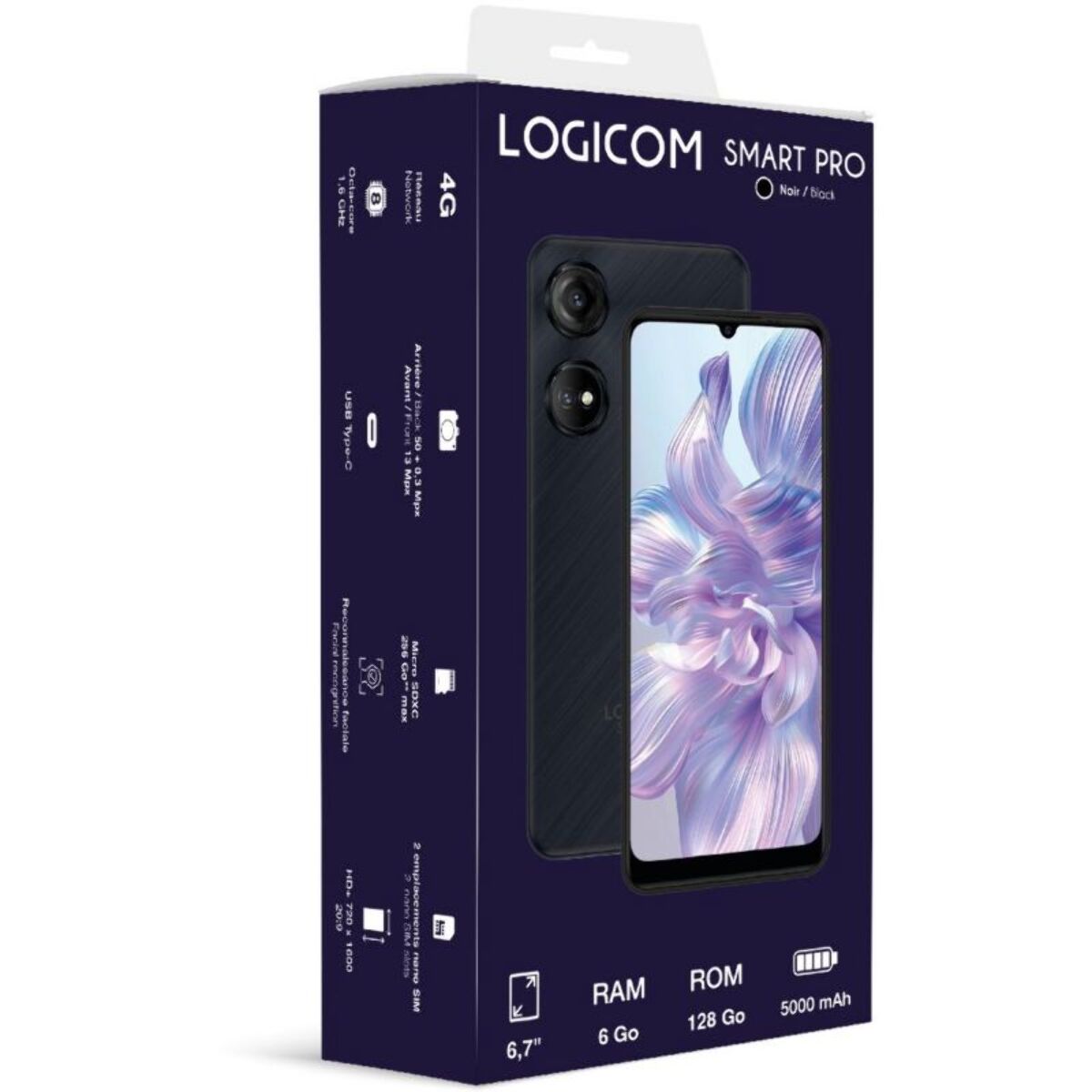 Smartphone LOGICOM Smart Pro Noir 6.74''' 6/128Go