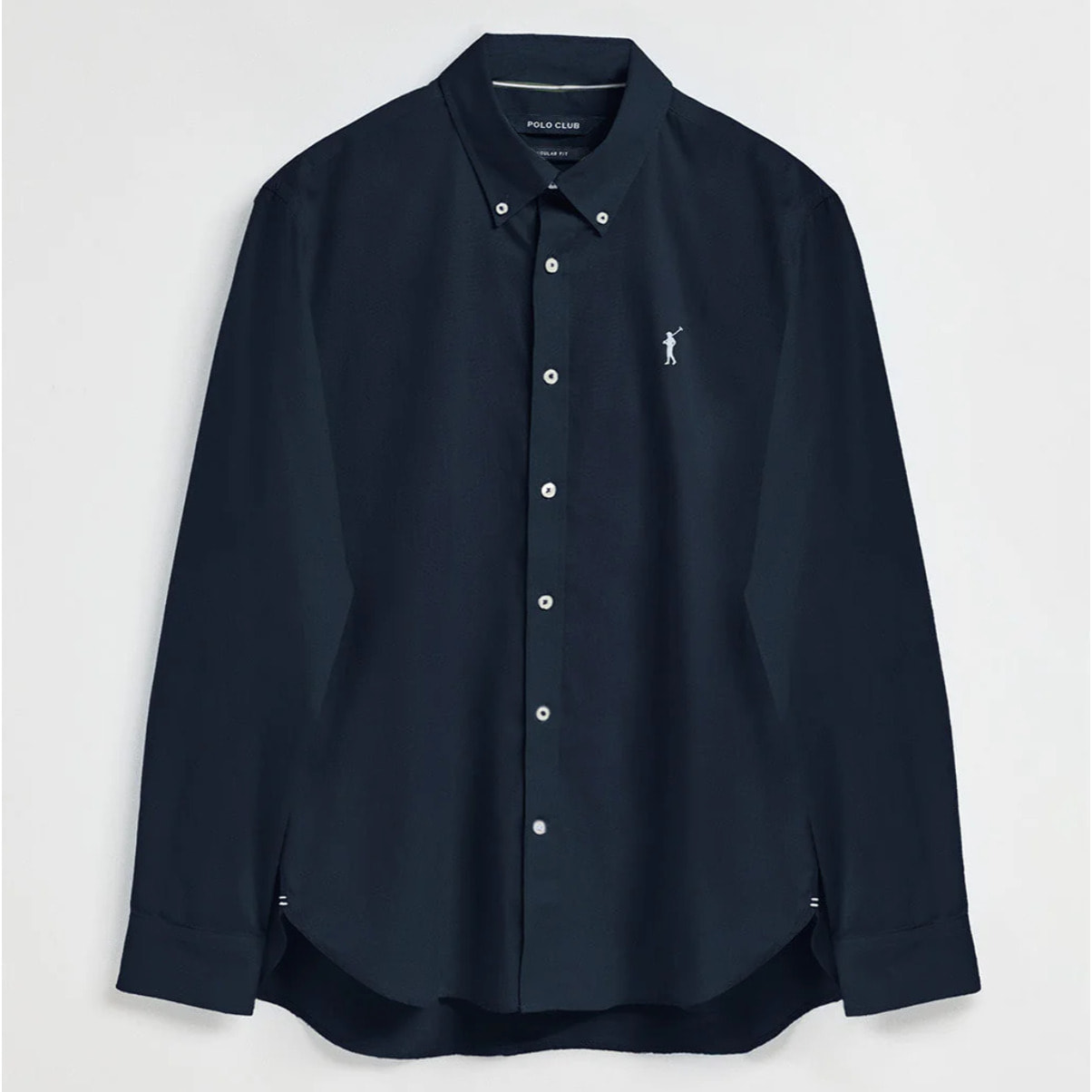 Camicia in popeline blu marino con logo Rigby Go ricamato