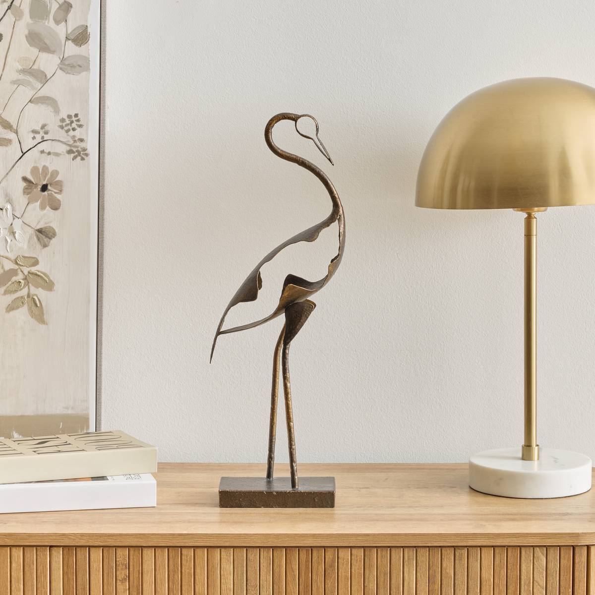 Héron déco Shilo H.47cm marron