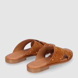 Sandalias de Serraje - Cuero - Tacón: Bajo