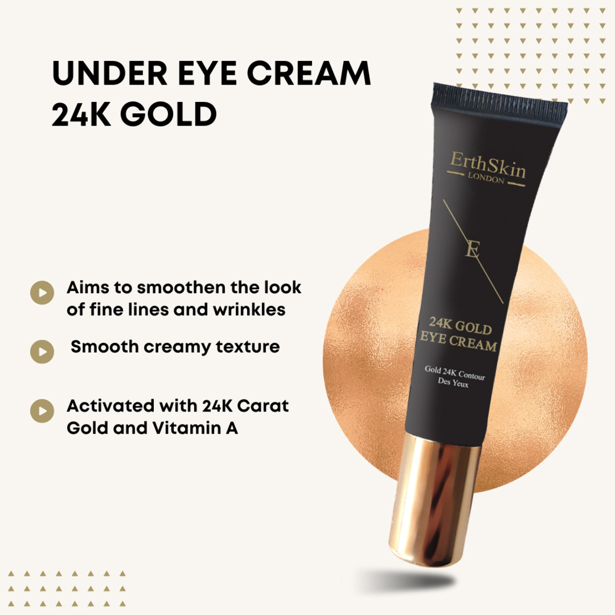 Crema para ojos de oro de 24 quilates