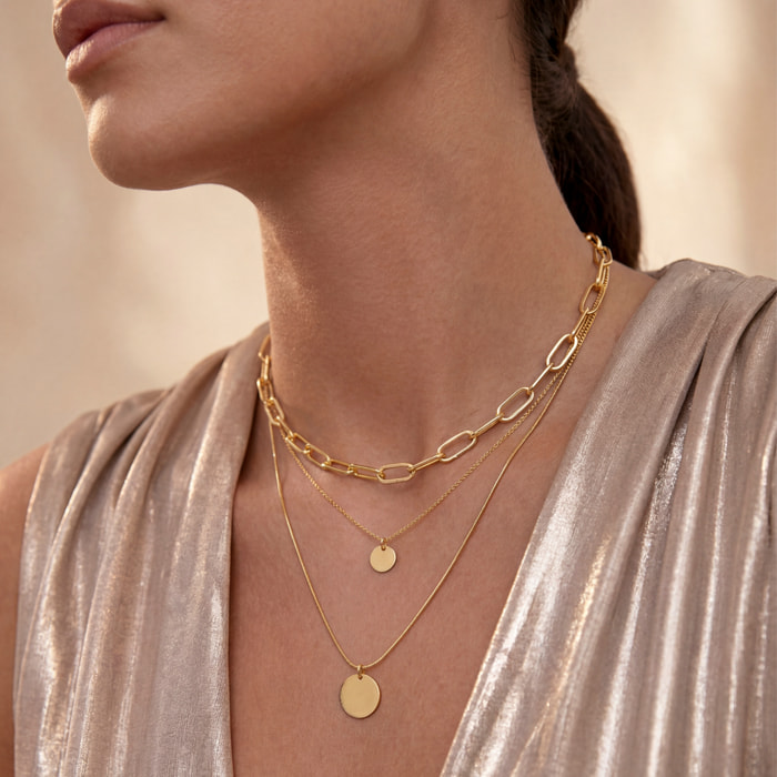 Collar acabado en oro amarillo de 18k