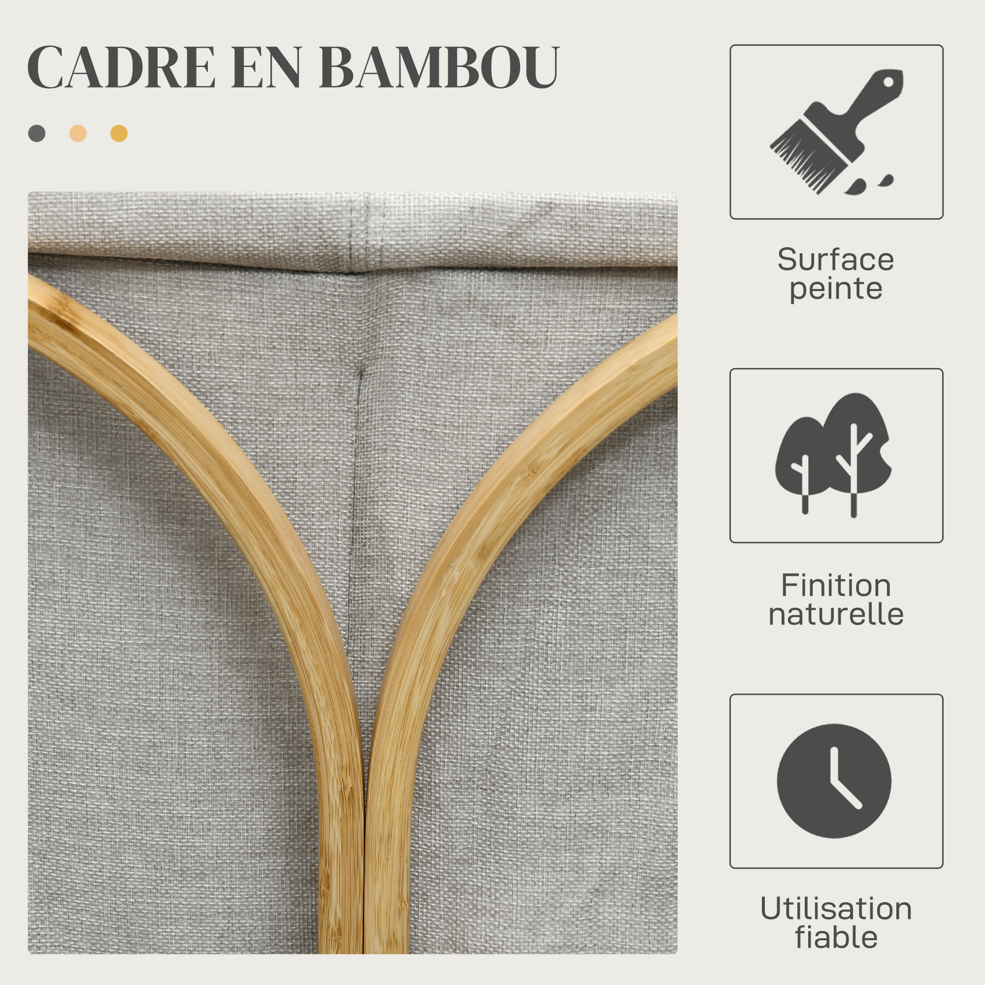 Panier à linge corbeille à linge bac linge sale 2 paniers bambou polyester gris