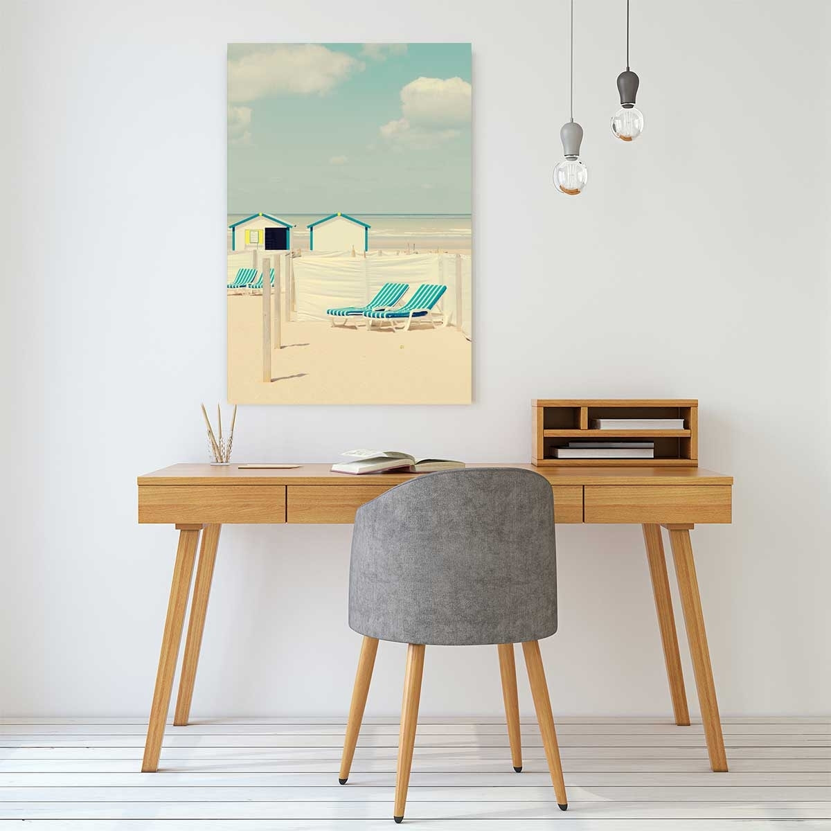 Tableau Cabanes turquoise Toile imprimée