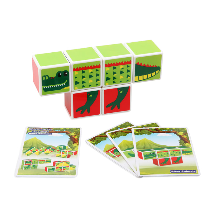 PUZZLE MAGNÉTICO CON TARJETAS DE ACTIVIDADES 6 PIEZAS