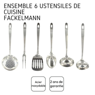 Ensemble ustensiles de cuisine 6 pièces inox Fackelmann Oxford