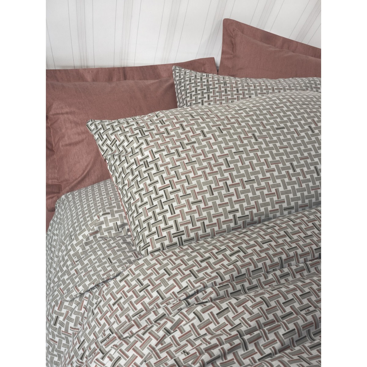 Parure housse de couette et taie(s) d'oreiller coton imprimé