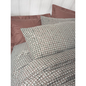 Parure housse de couette et taie(s) d'oreiller coton imprimé