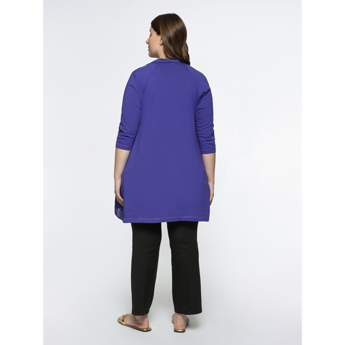 Fiorella Rubino - Blusa aperta in lino e cotone - Viola