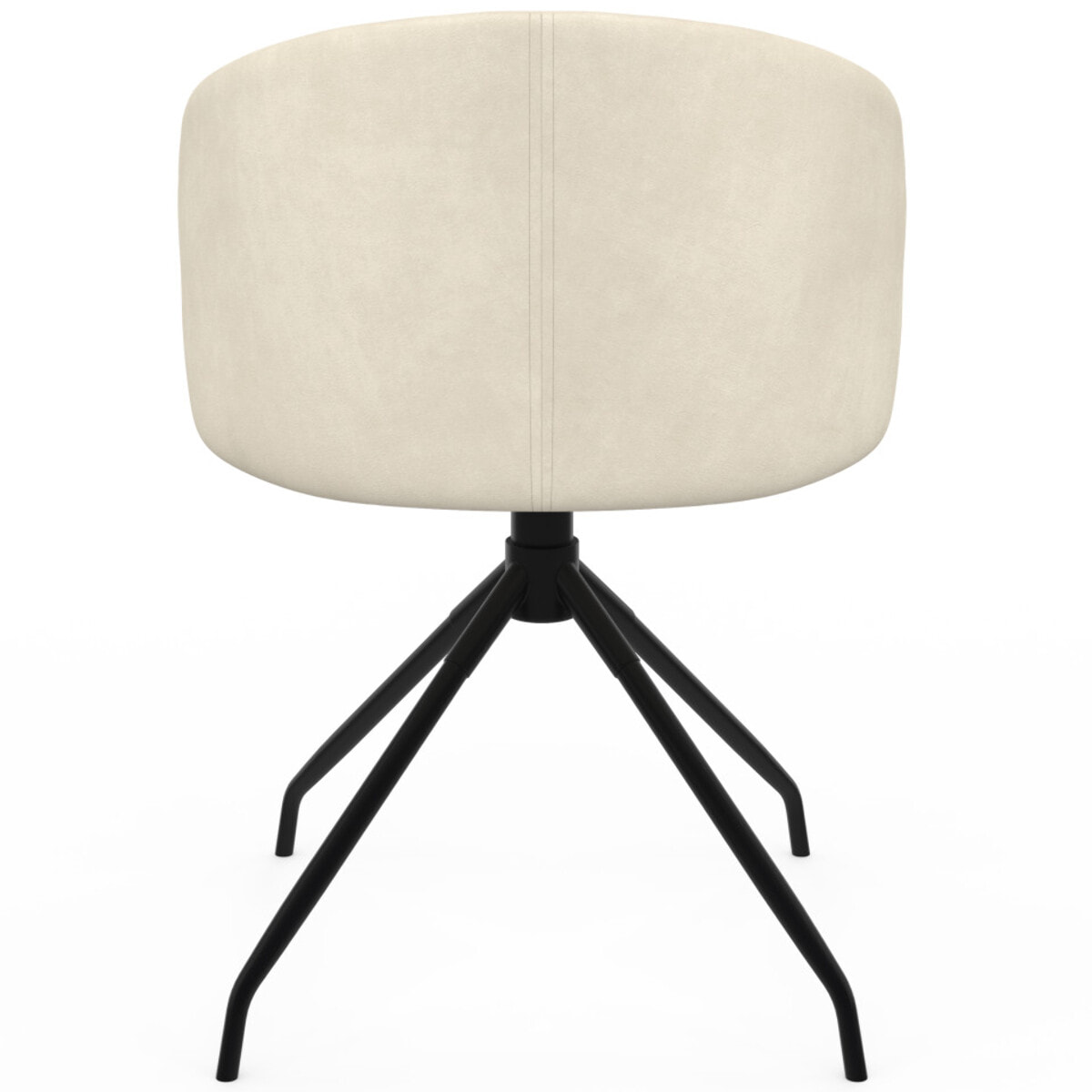 Chaises Léona pivotantes velours crème pieds métal - lot de 2