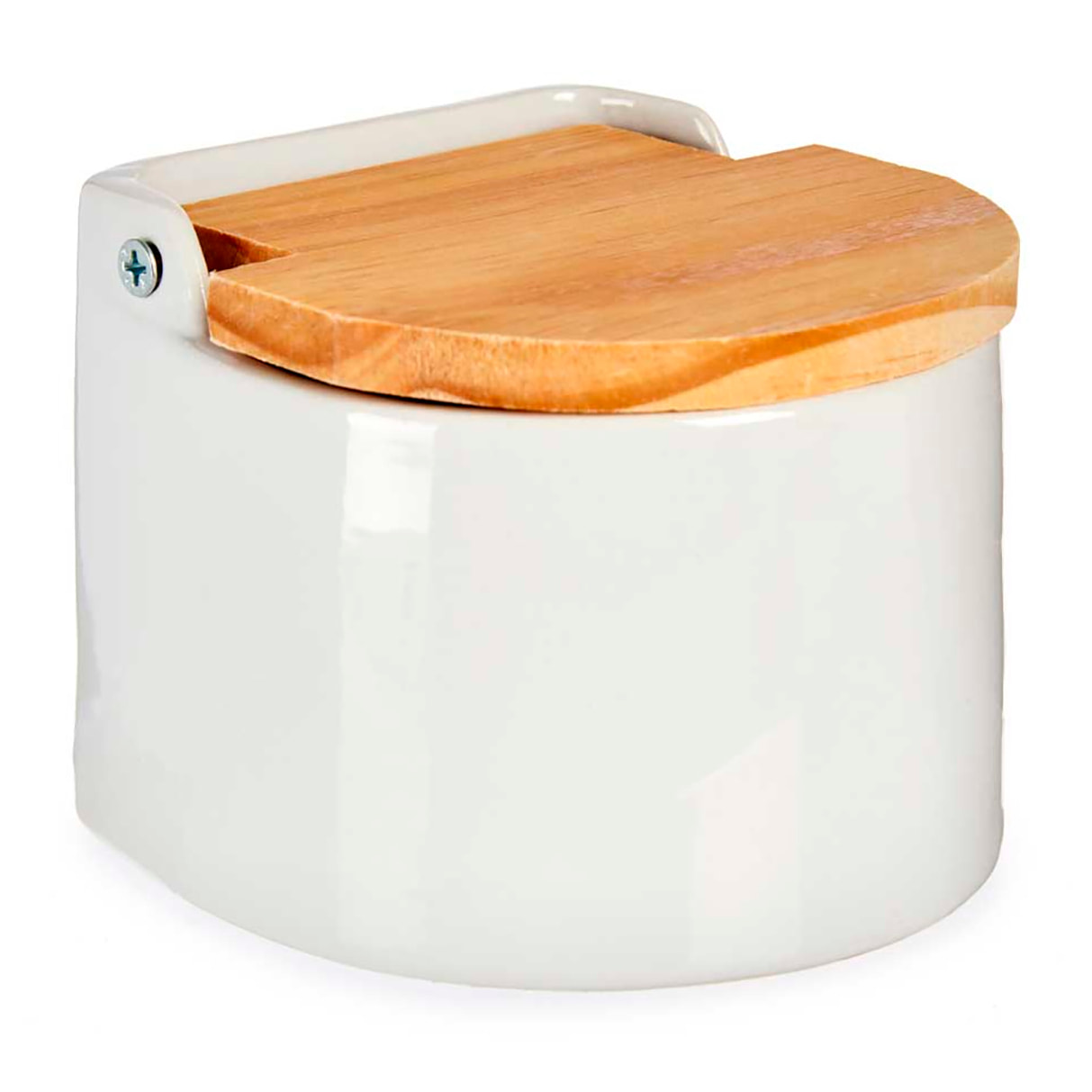 SALERO BLANCO SEMI CIRCULAR CON TAPA