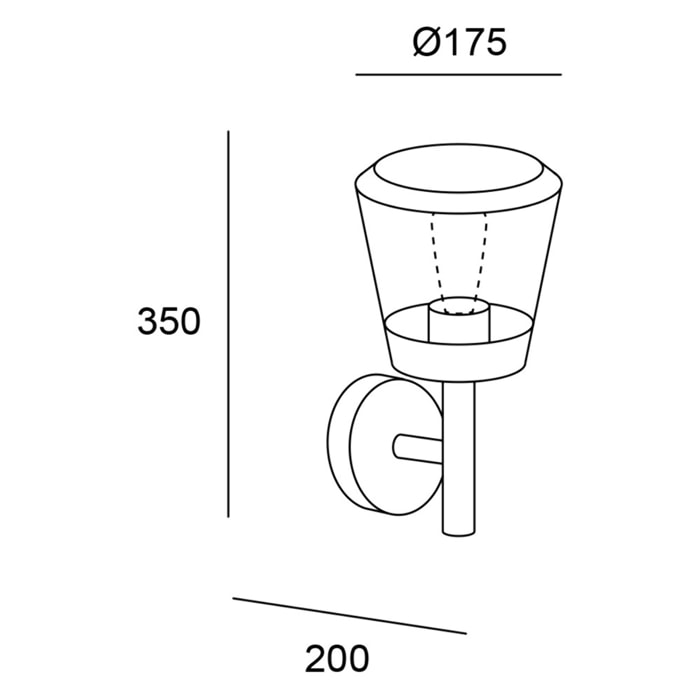 Forlight Elaine - Aplique de Pared Exterior E27 con IP54 para Jardín y Terraza de Color Gris Urbano