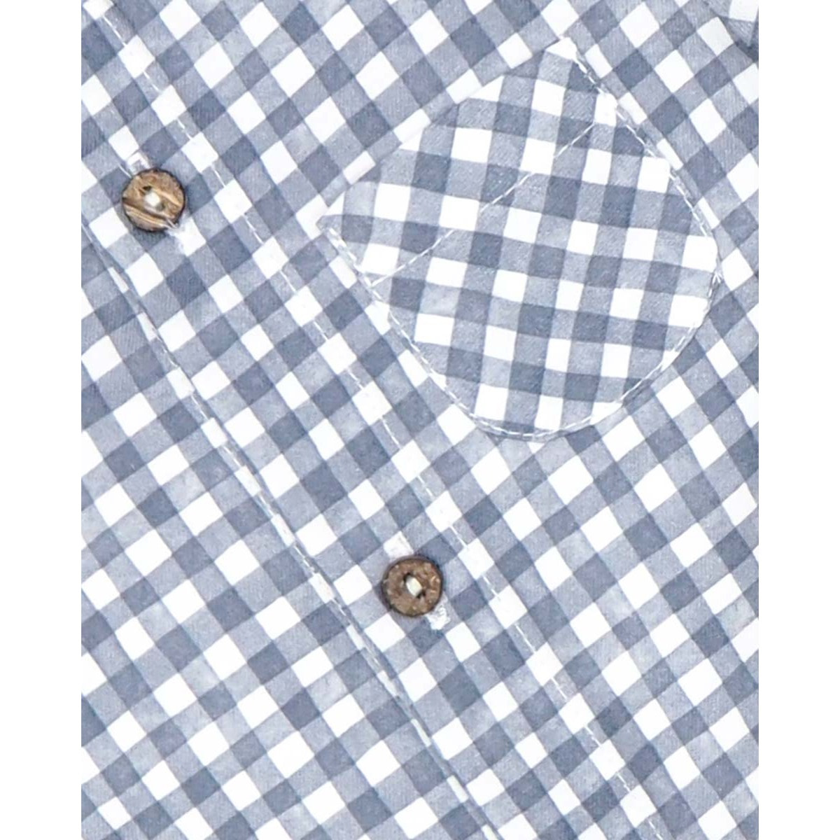 CAMISA CUELLO MAO VICHY ACUARELADO AZUL