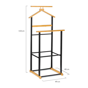 Valet de chambre double portant naturel et noir