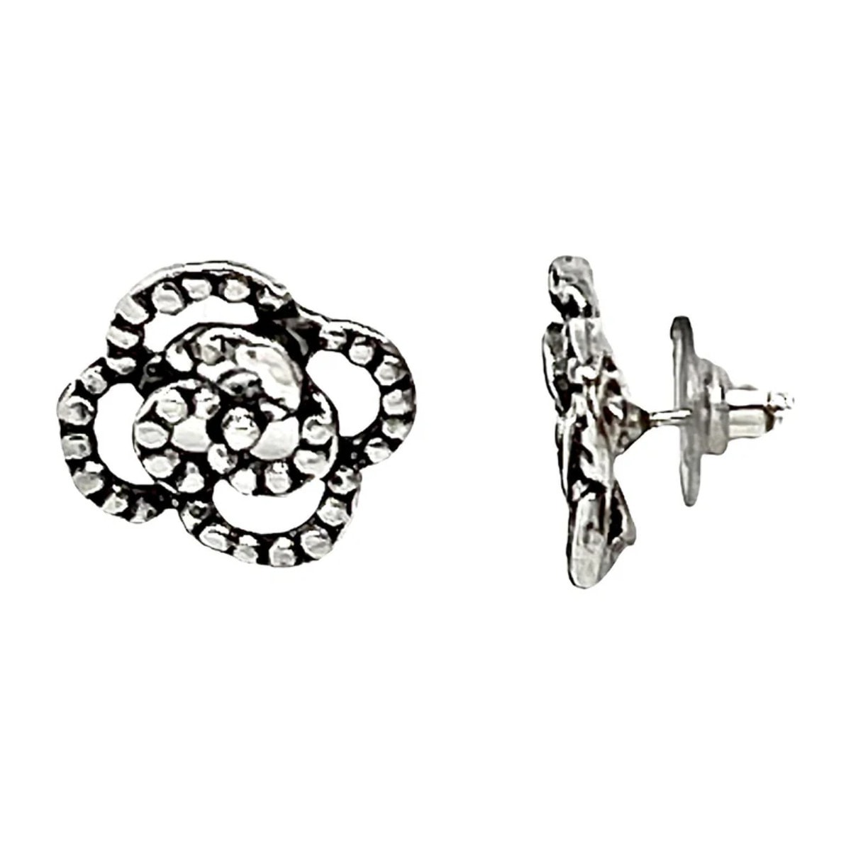 Conjunto pendiente y broche "Escala" en plata chapado