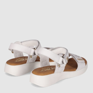 Sandalias de Piel - Blanco - Tacón: 3 cm